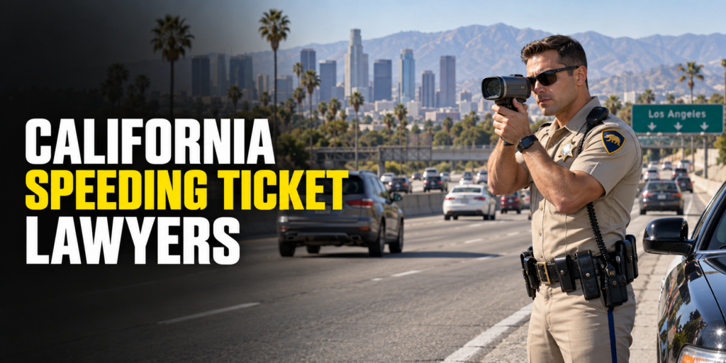 California traffic officer using radar on a Los Angeles freeway